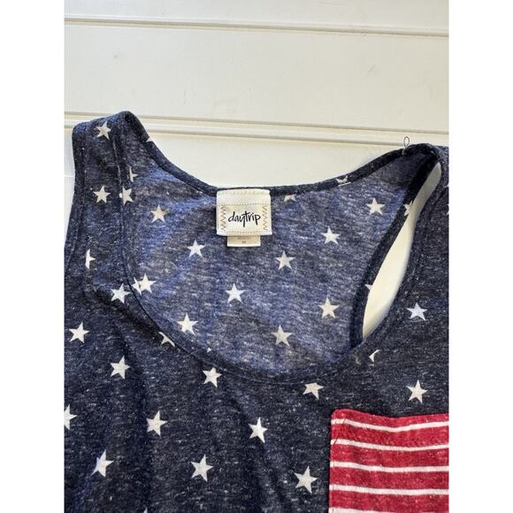 Daytrip Women's Size Medium Red White Blue Pocket American Flag Tank-top - Picture 3 of 4